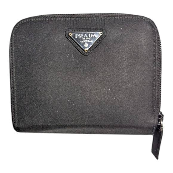 Prada Black Tessuto Nylon Zip-Around Small Classic Bi-Fold Wallet with Dust Bag - Picture 1 of 8